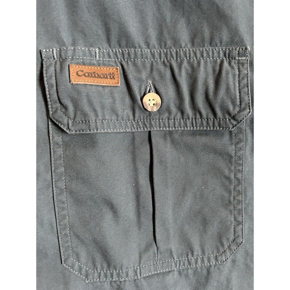 Carhartt Button Up Short Sleeve Mens Collared Shirt Size Large - Picture 2 of 6